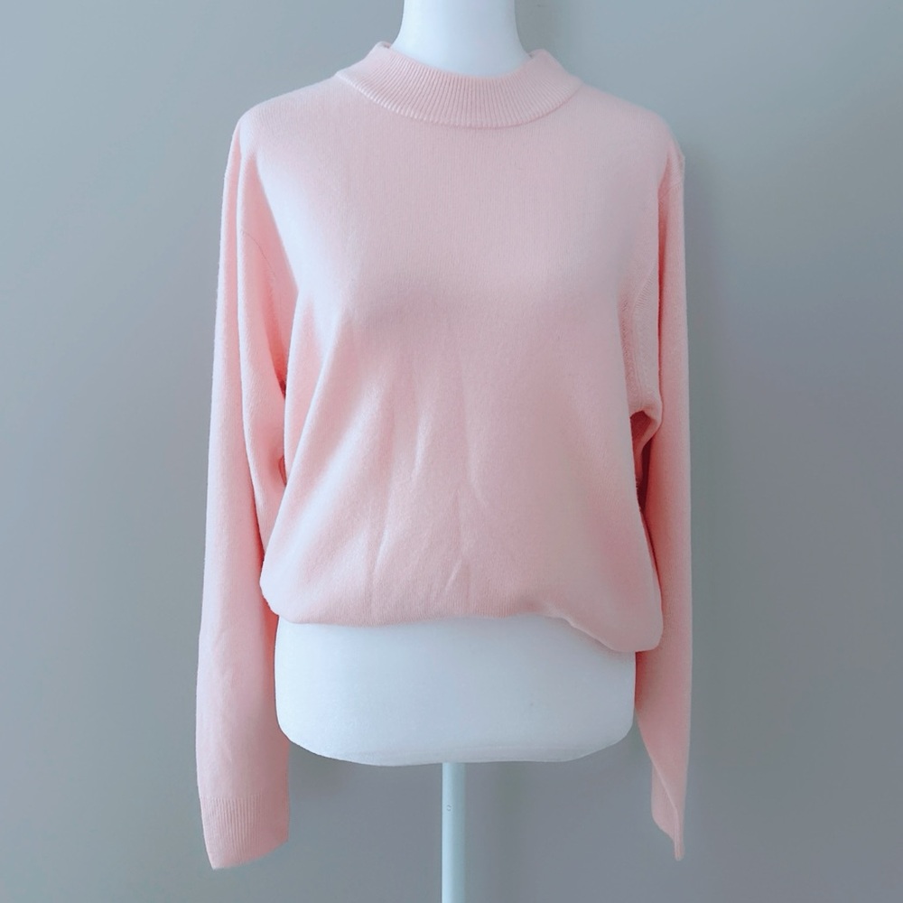 Vintage Style Super Soft Pastel Pink Pullover Knit Sweater